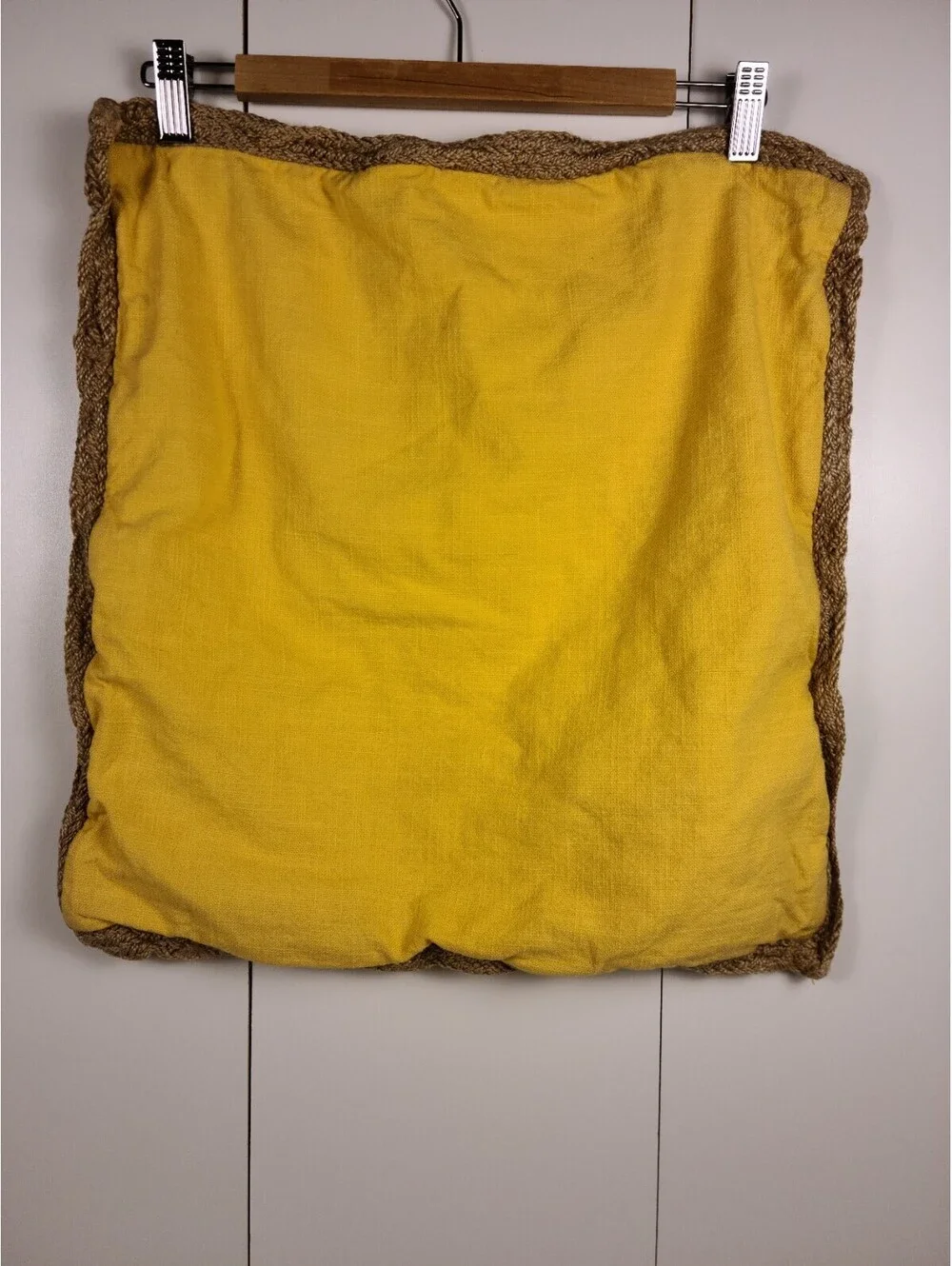 Pier 1 Imports Yellow Throw Pillow Cover With Braided Twill